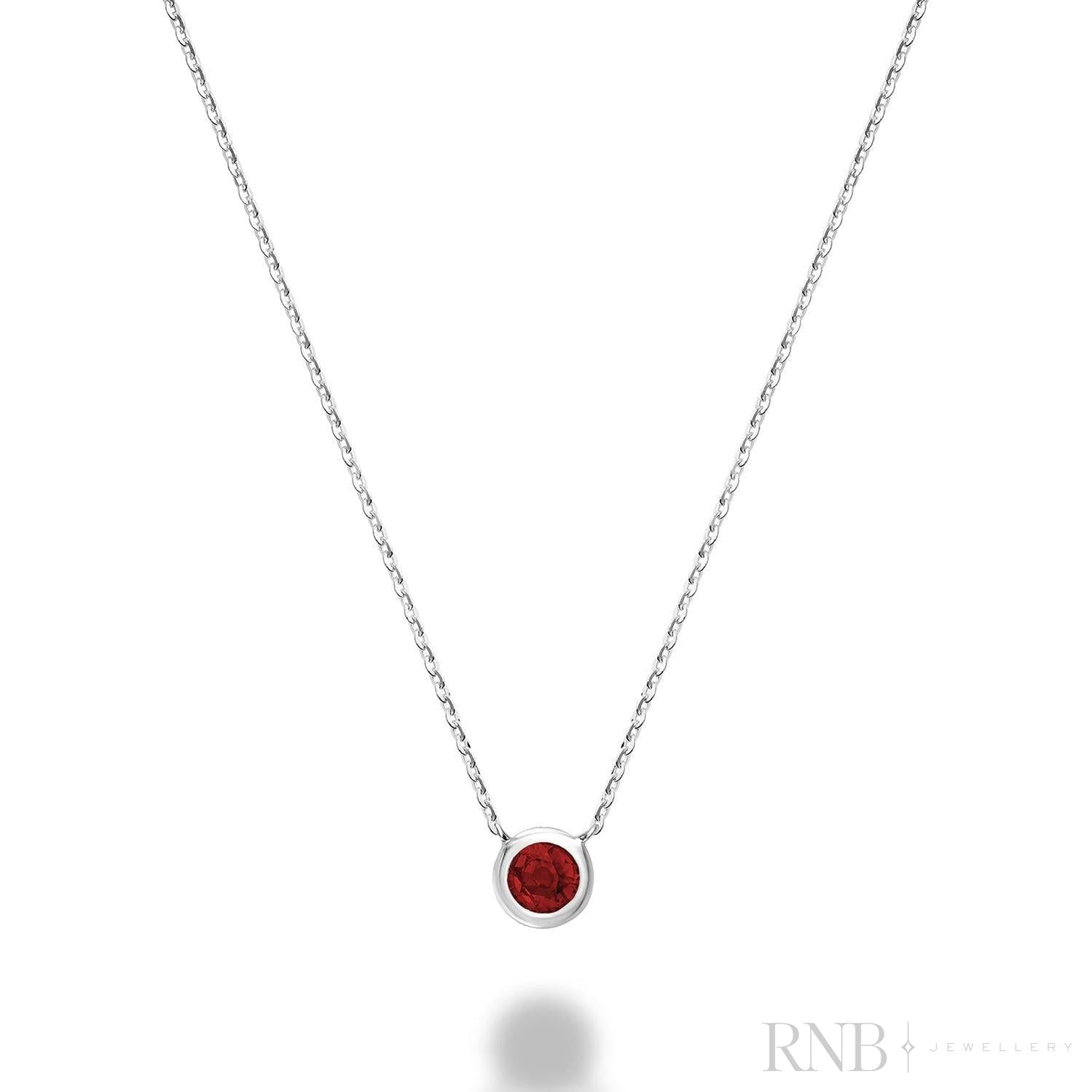 Bezel Set Precious Stone Necklace