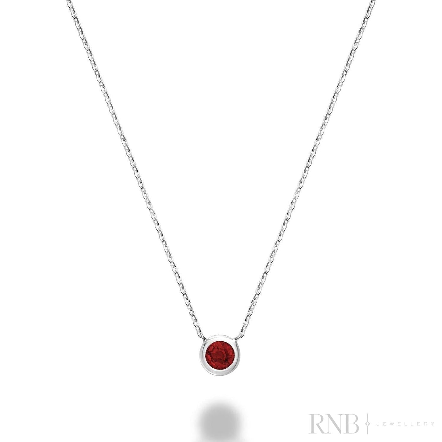 Bezel Set Precious Stone Necklace