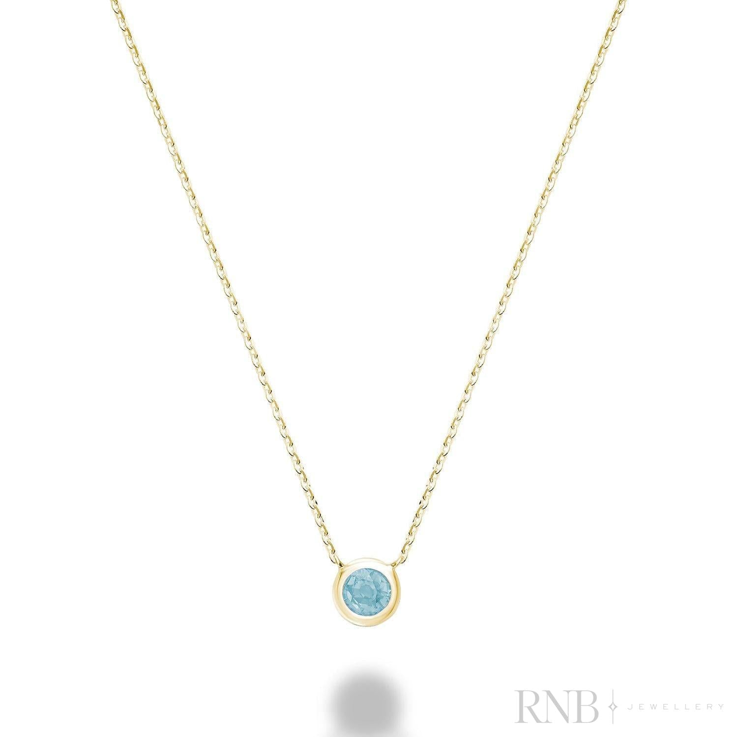 Bezel Set Precious Stone Necklace
