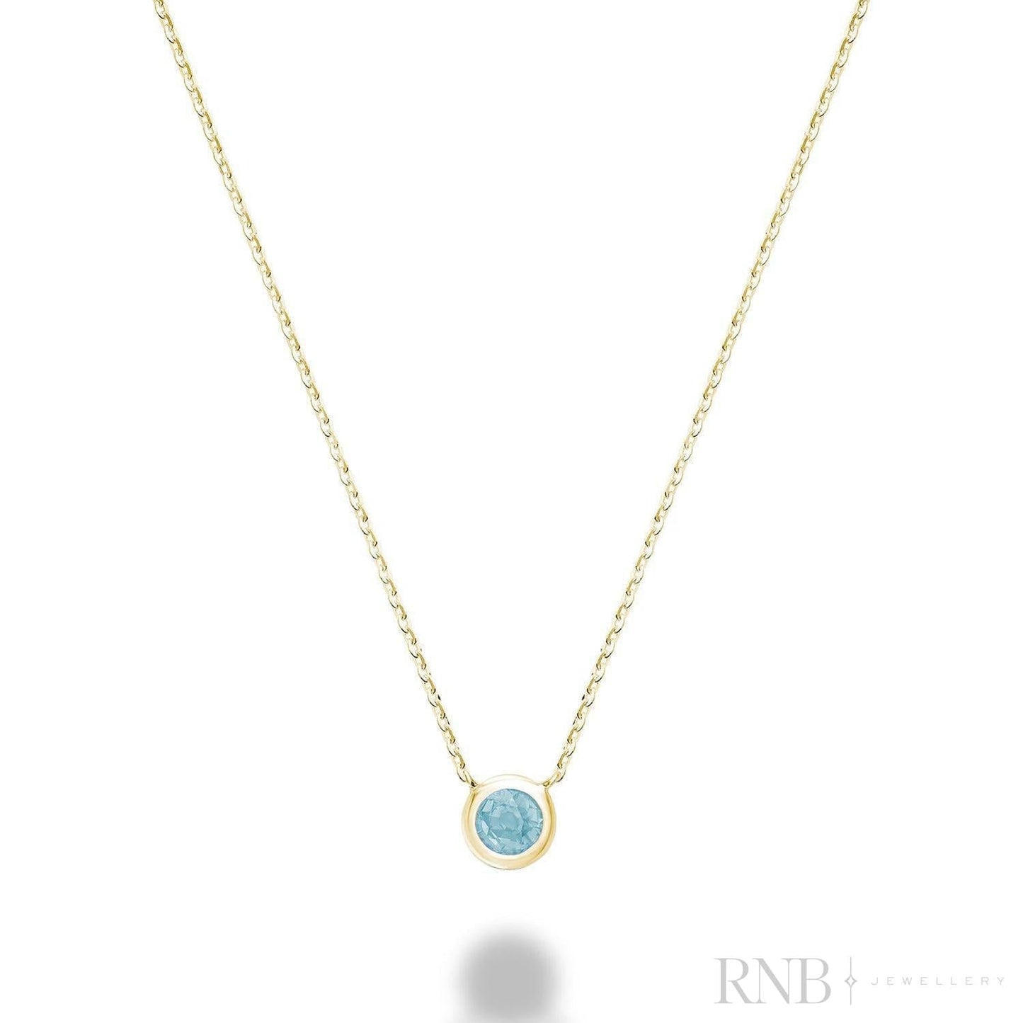 Bezel Set Precious Stone Necklace