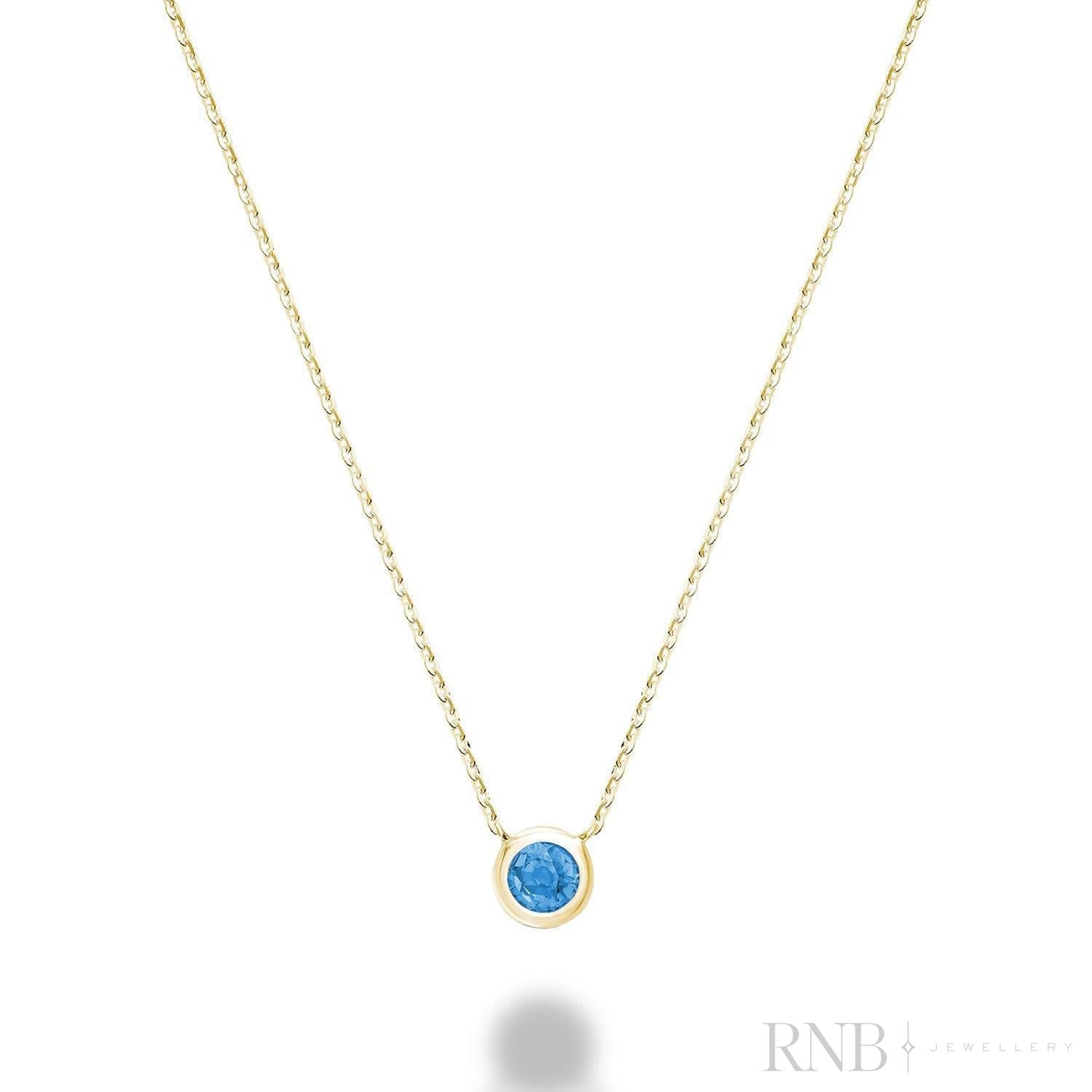 Bezel Set Precious Stone Necklace