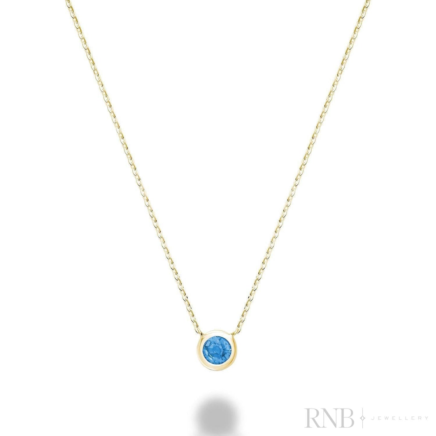 Bezel Set Precious Stone Necklace