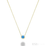 Bezel Set Precious Stone Necklace
