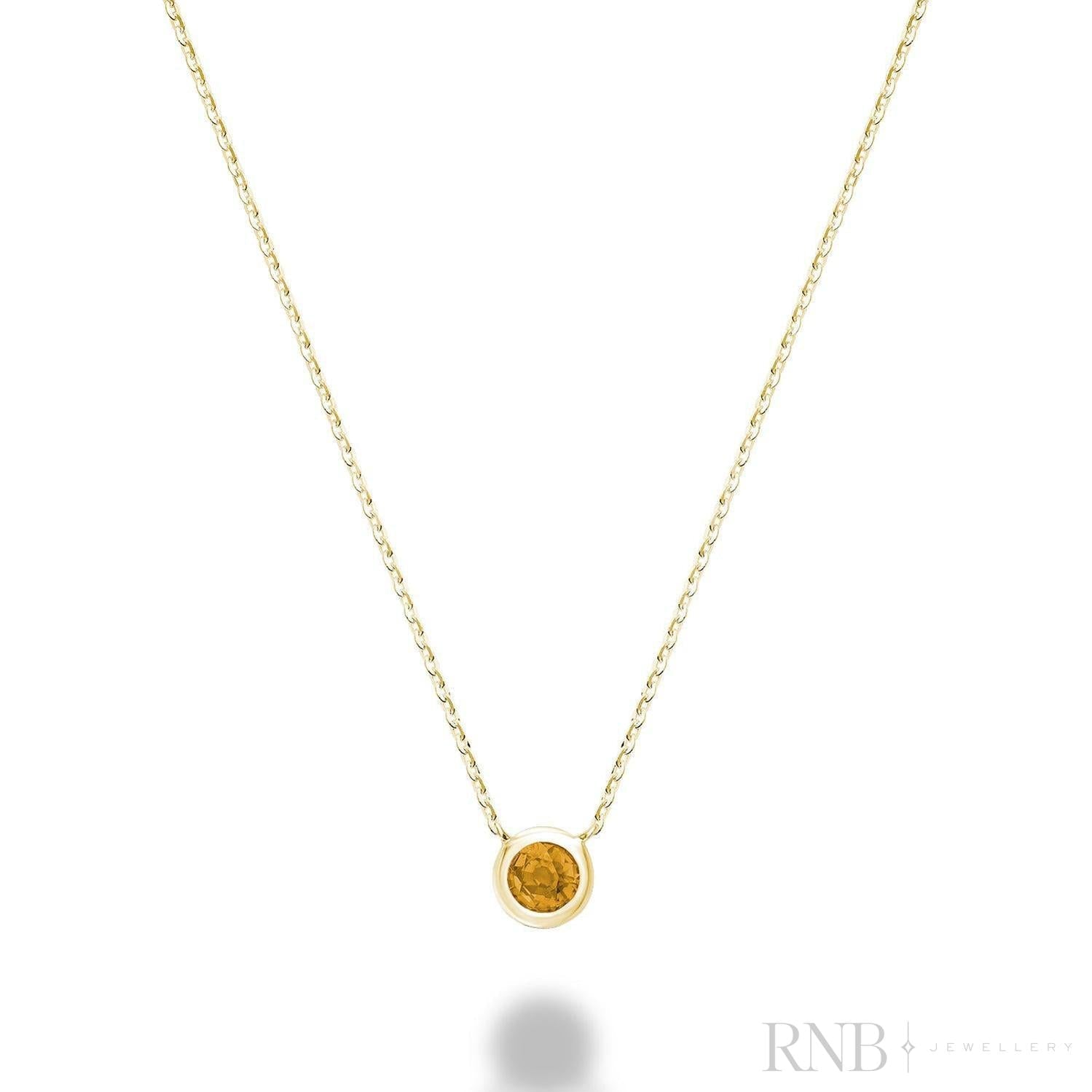 Bezel Set Precious Stone Necklace