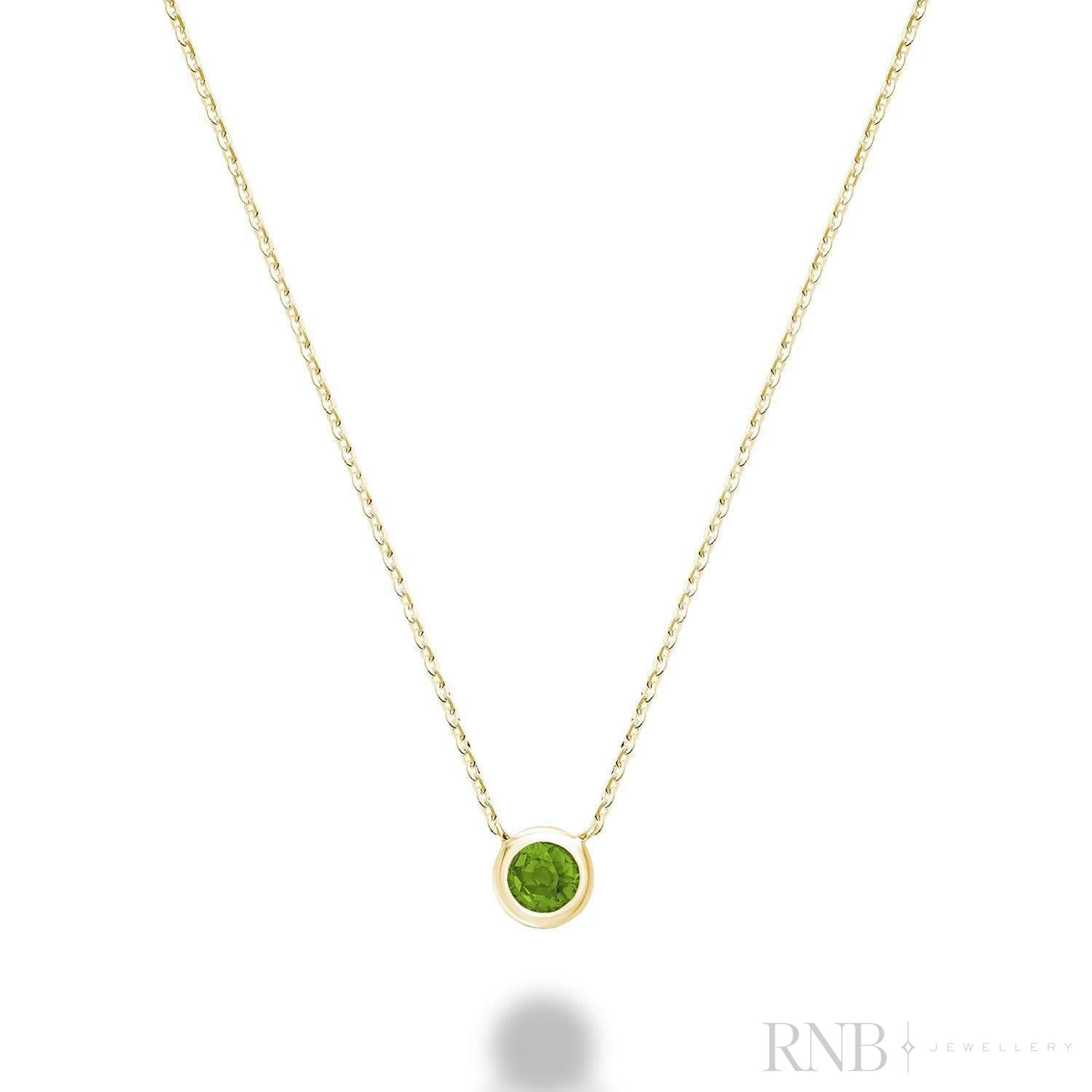 Bezel Set Precious Stone Necklace