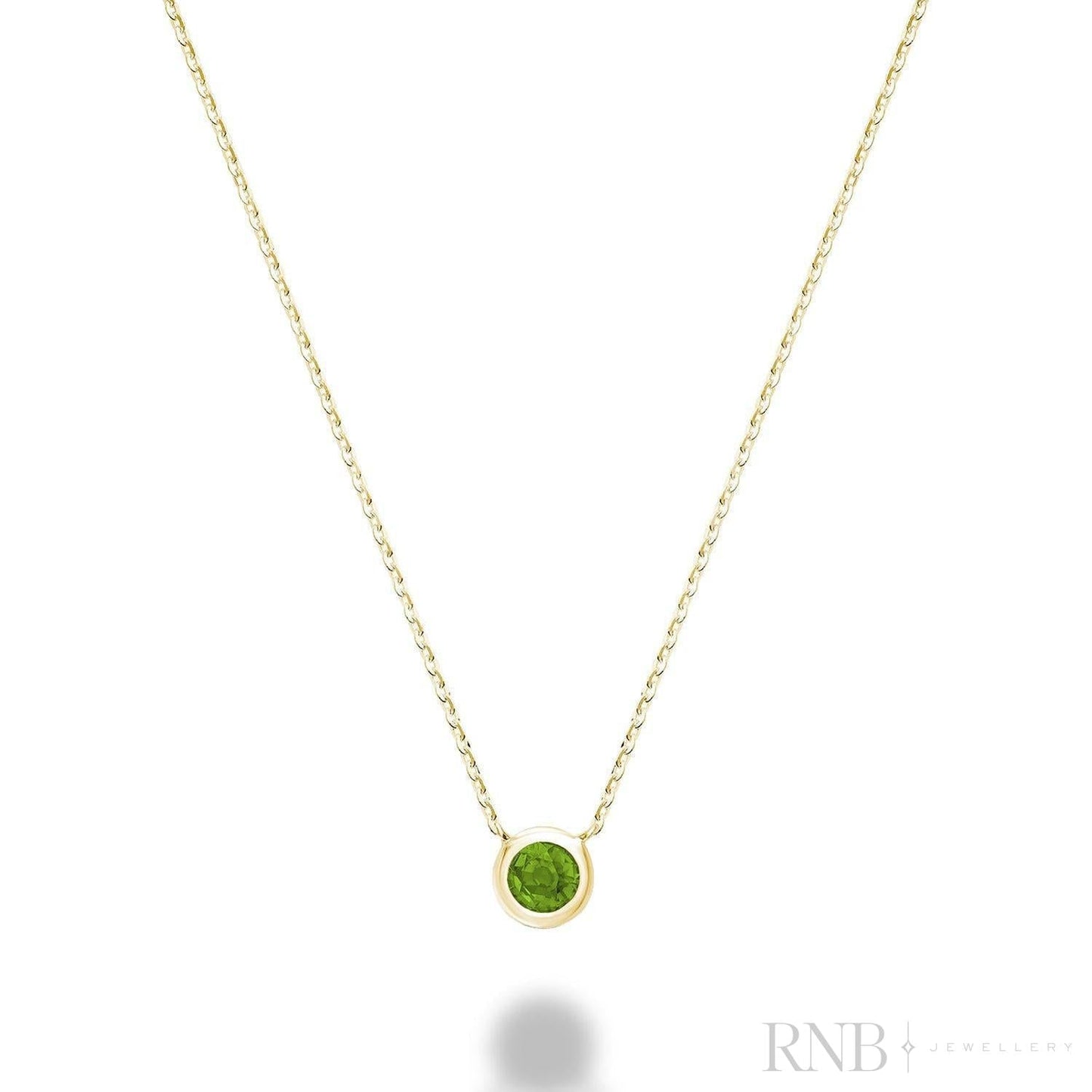 Bezel Set Precious Stone Necklace