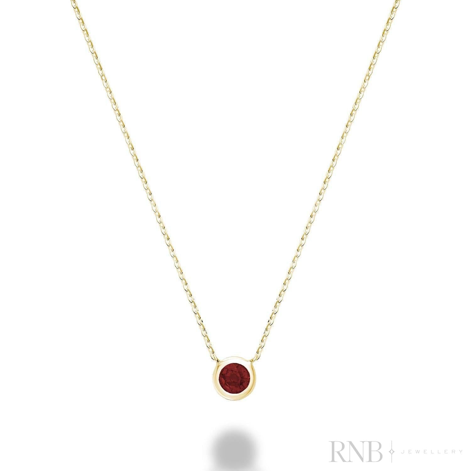 Bezel Set Precious Stone Necklace