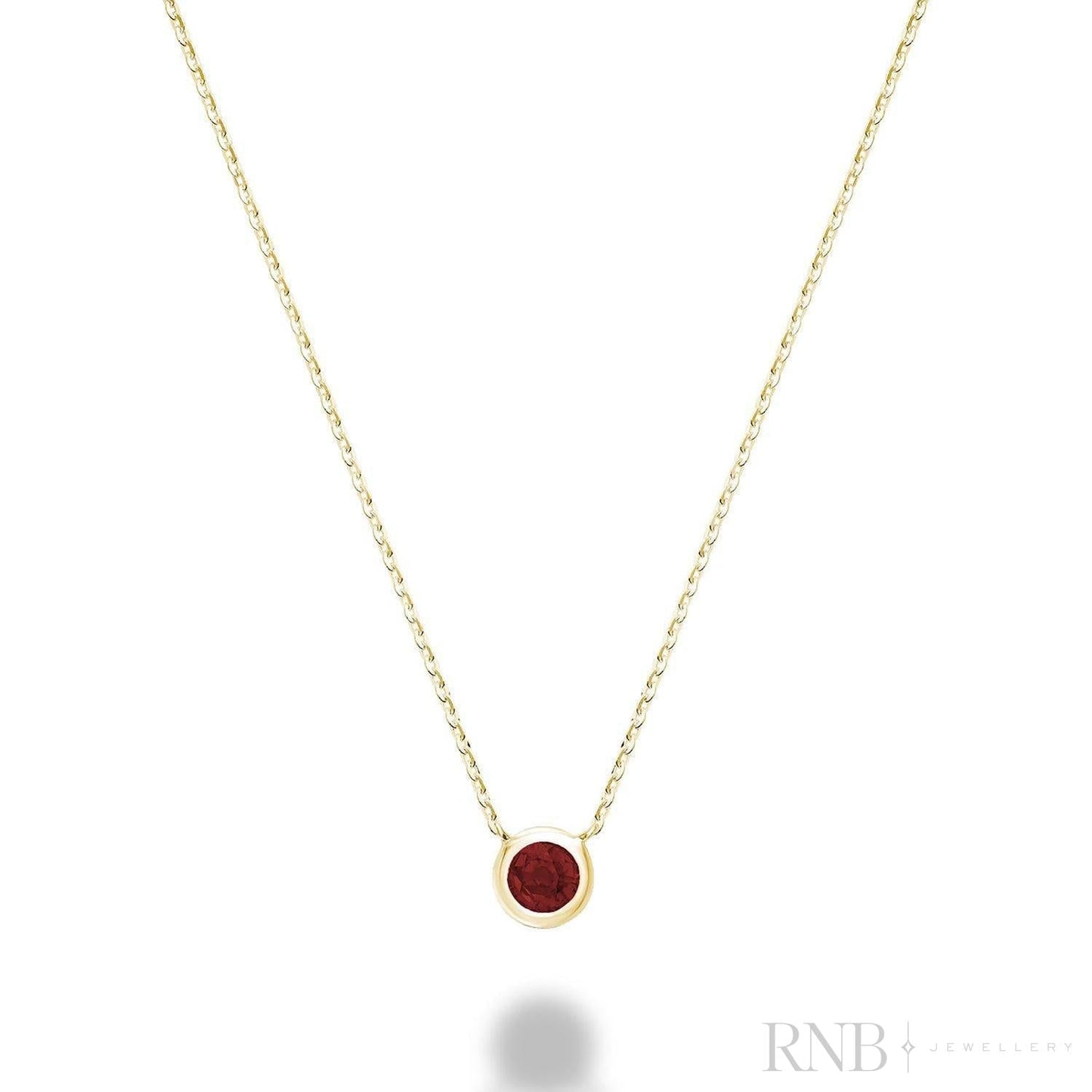 Bezel Set Precious Stone Necklace