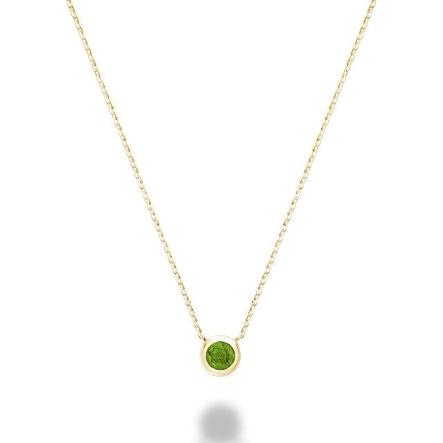 Bezel Set Precious Stone Necklace