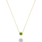 Bezel Set Precious Stone Necklace