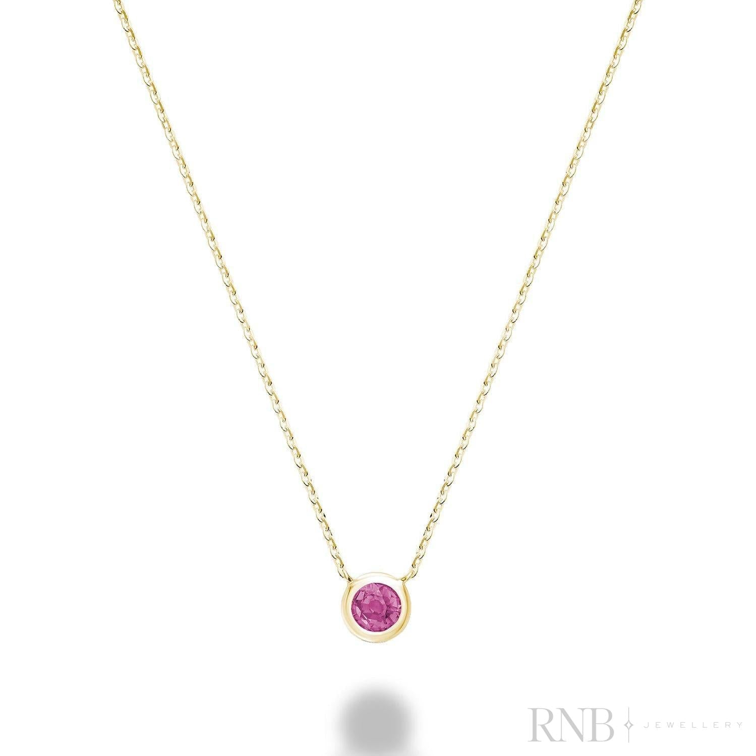 Bezel Set Precious Stone Necklace