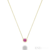 Bezel Set Precious Stone Necklace