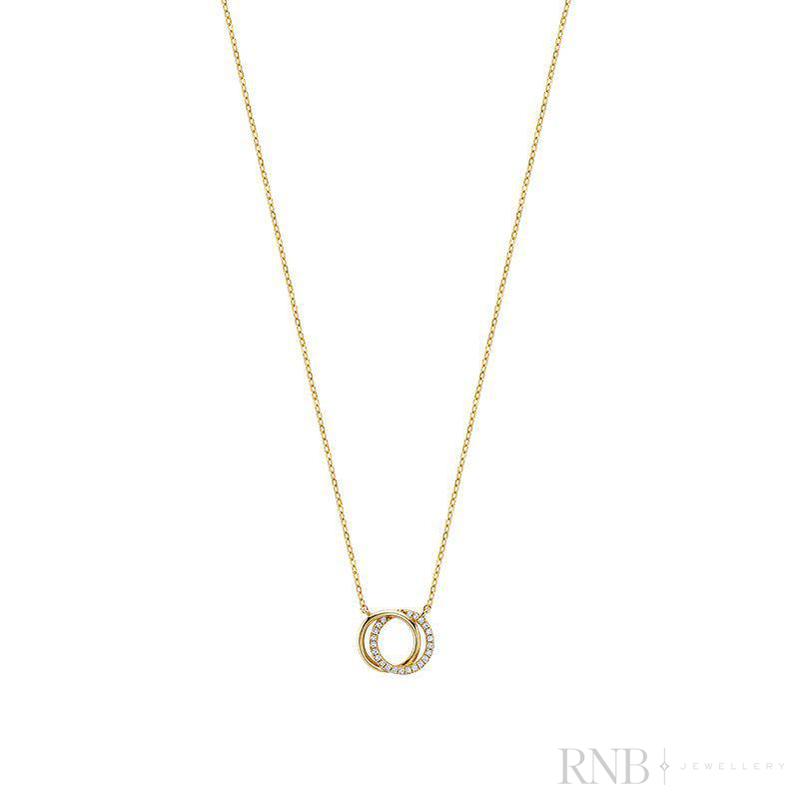 Small Double Circle of Life Diamond Necklace