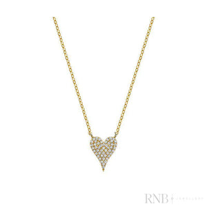 Pave Heart Diamond Necklace-RNB Jewellery
