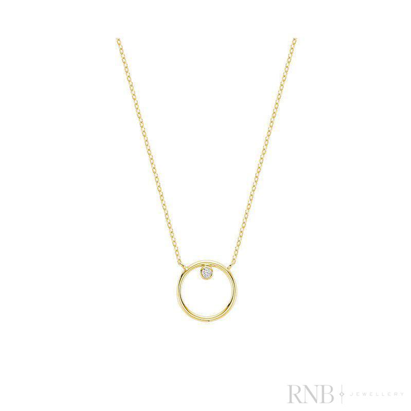 Circle of Life Solitaire Diamond Necklace