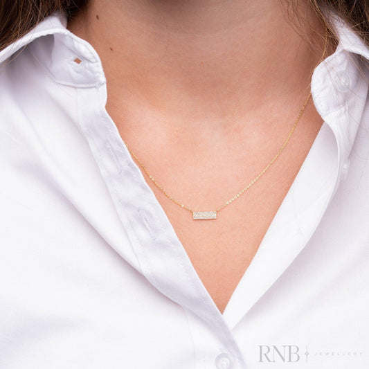 Pave Plate Diamond Necklace