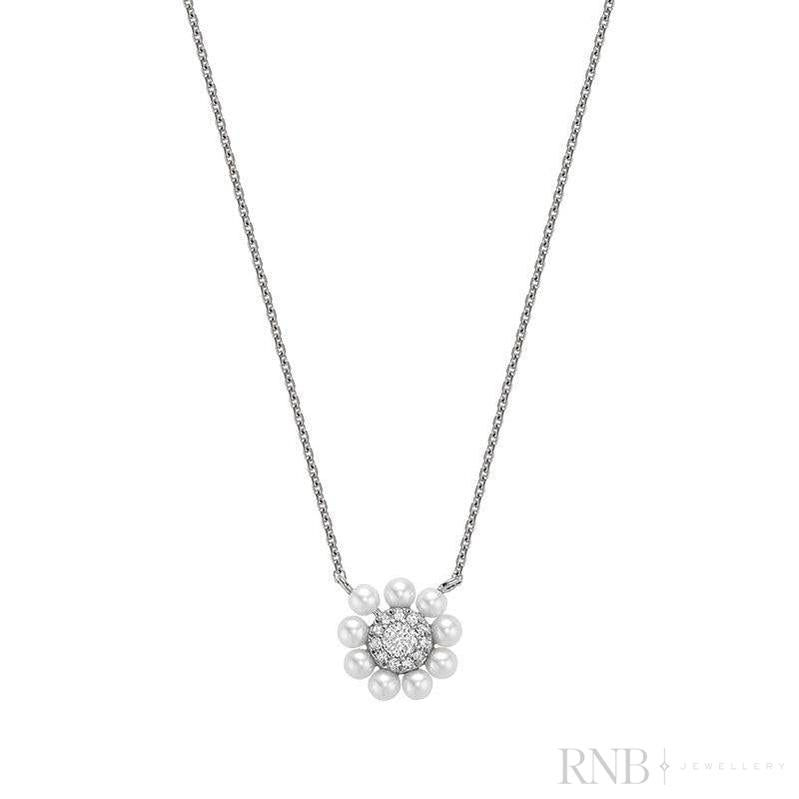 Circle of Life Pearl & Pave Diamond Necklace