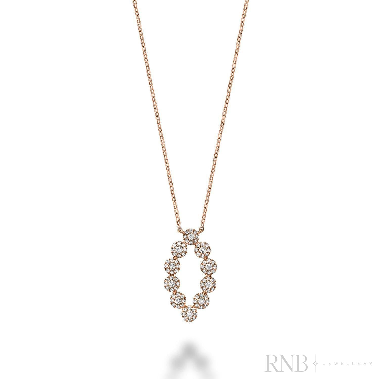 Oval Shape with Halos Diamond Necklace