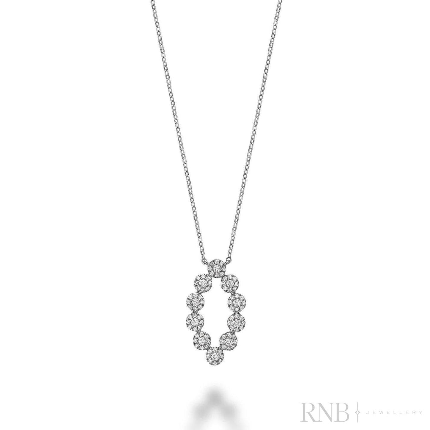 Oval Shape with Halos Diamond Necklace
