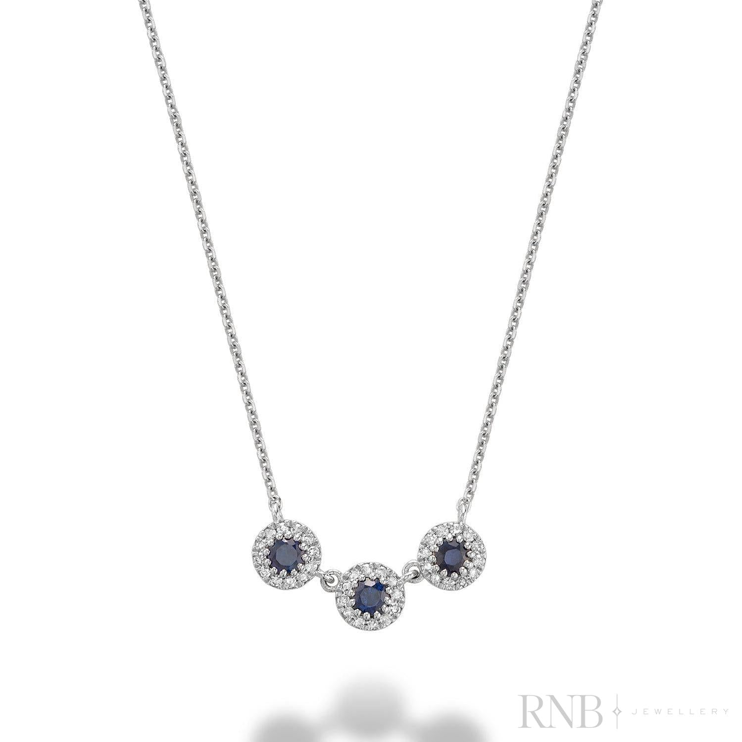 Trinity Halo Diamond & Precious Stone Necklace