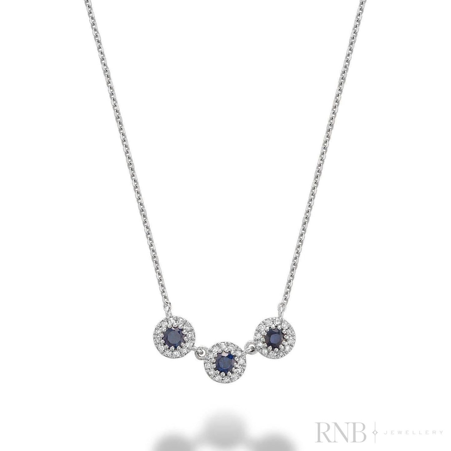 Trinity Halo Diamond & Precious Stone Necklace