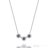 Trinity Halo Diamond & Precious Stone Necklace