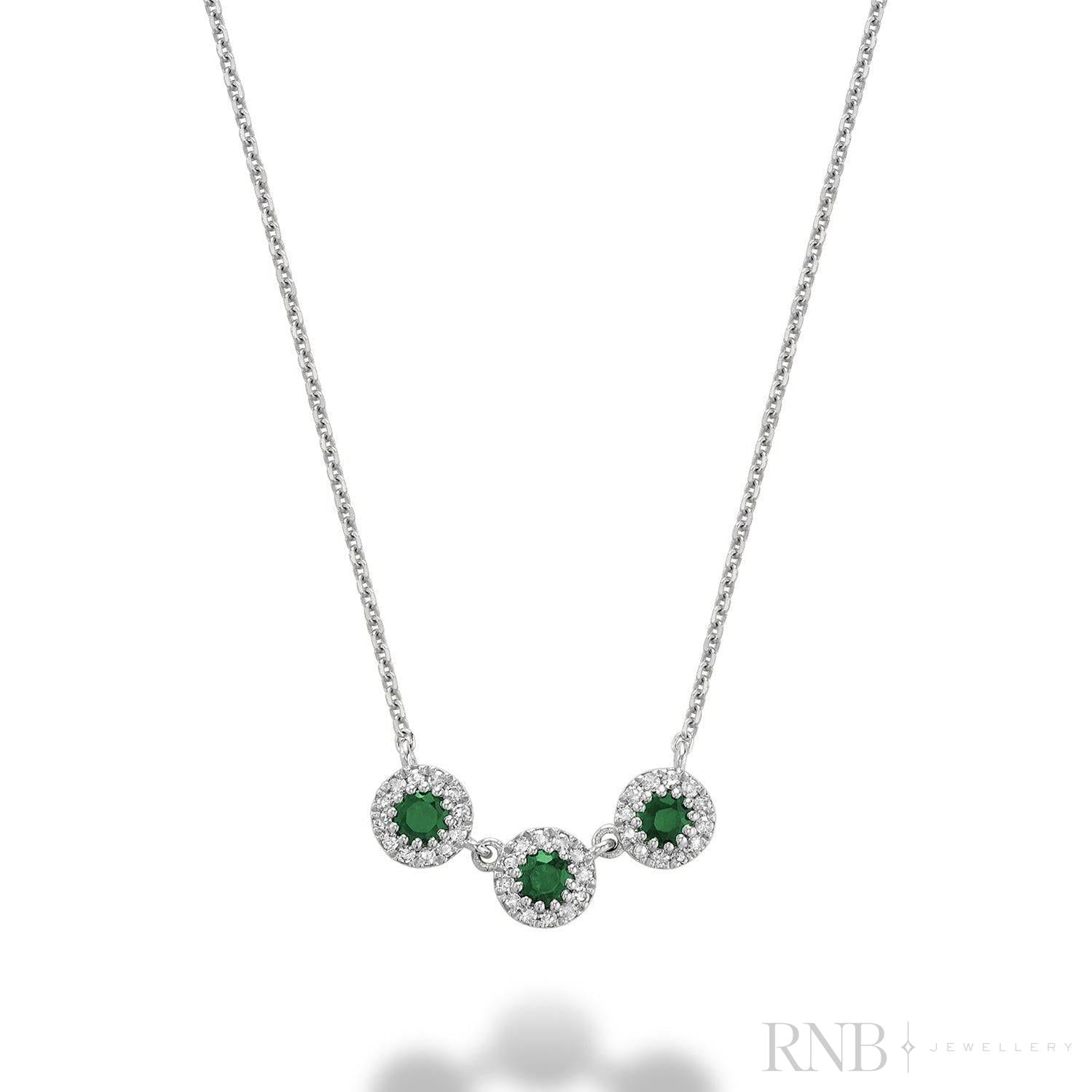 Trinity Halo Diamond & Precious Stone Necklace