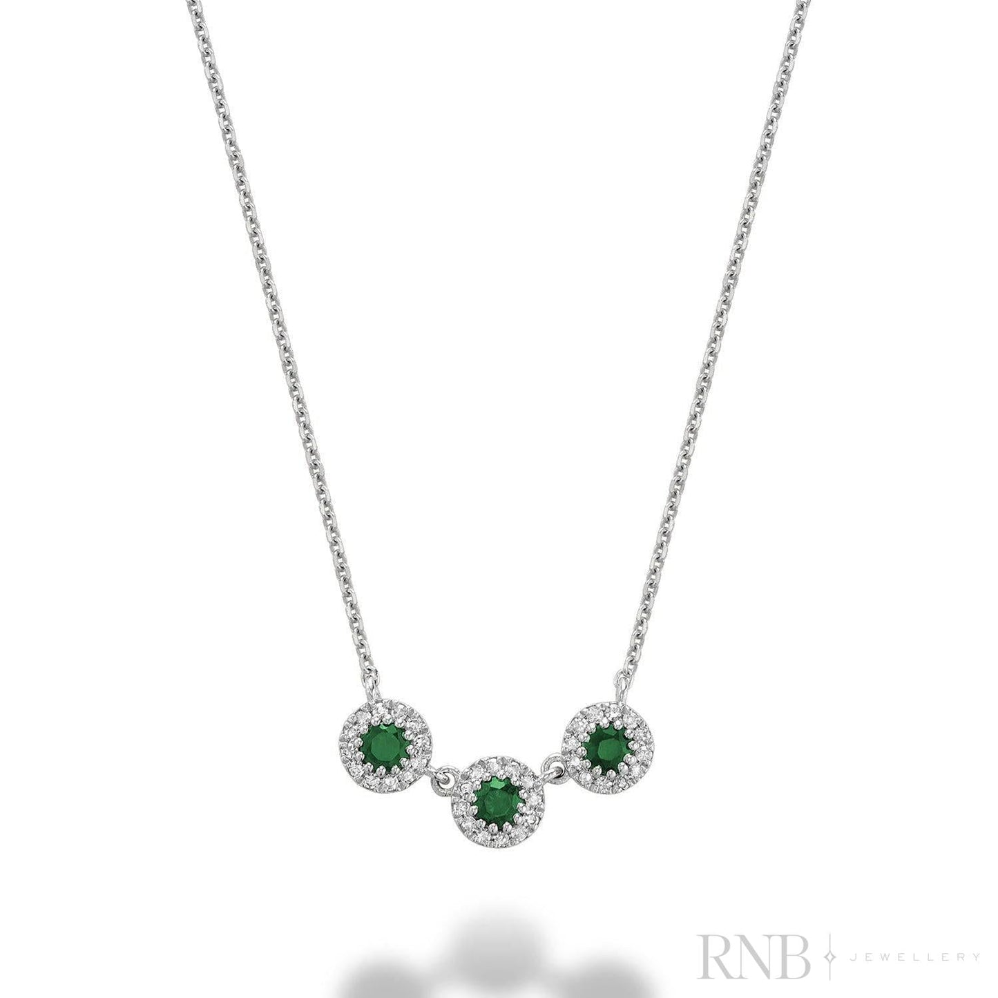 Trinity Halo Diamond & Precious Stone Necklace