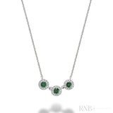 Trinity Halo Diamond & Precious Stone Necklace