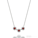 Trinity Halo Diamond & Precious Stone Necklace