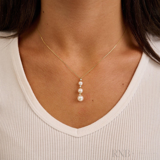 Pearl and Diamond Necklace-RNB Jewellery