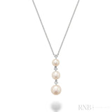 Trinity Drop Pearls & Diamonds Necklace