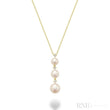 Trinity Drop Pearls & Diamonds Necklace