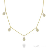 Pear Shape Drop Pave Diamond By The Yard Necklace