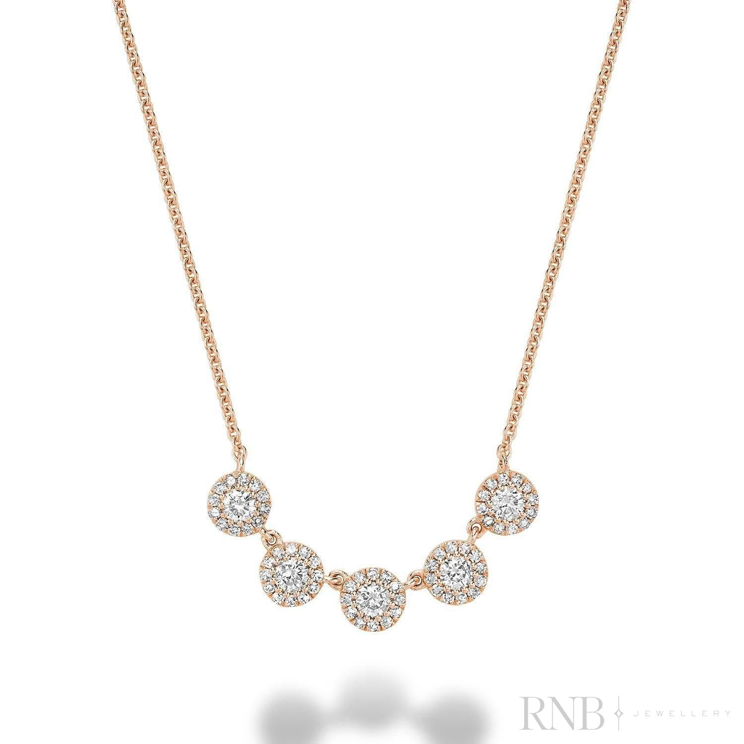 Multi Halos Diamond Necklace