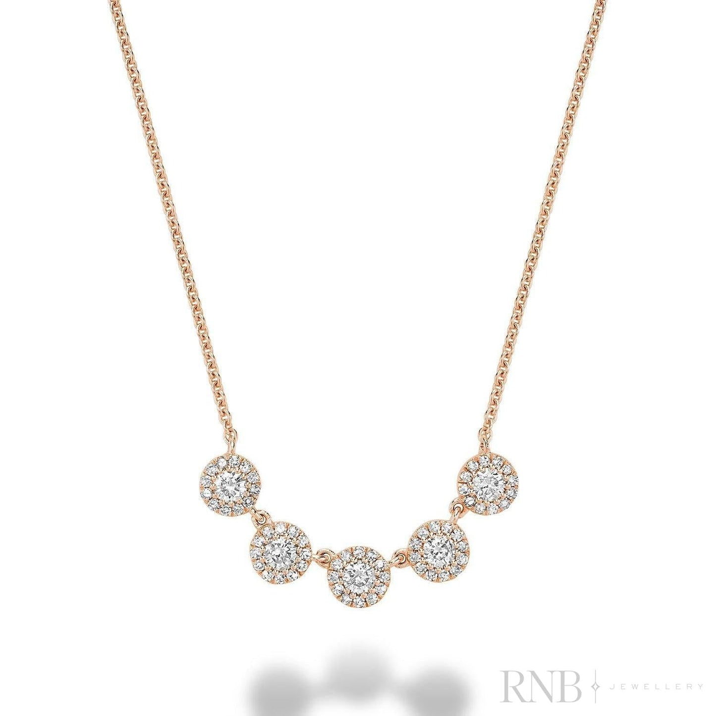Multi Halos Diamond Necklace