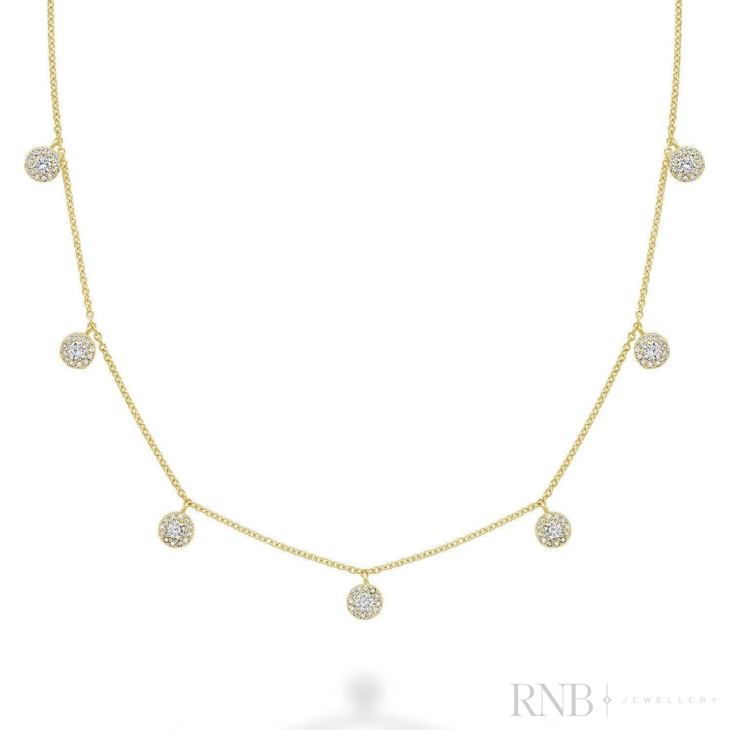 Halo Diamond Stations Necklace