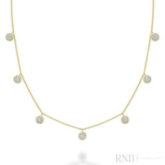 Halo Diamond Stations Necklace