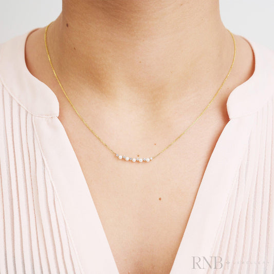 Cultured Pearl & Diamond Bar Pendant