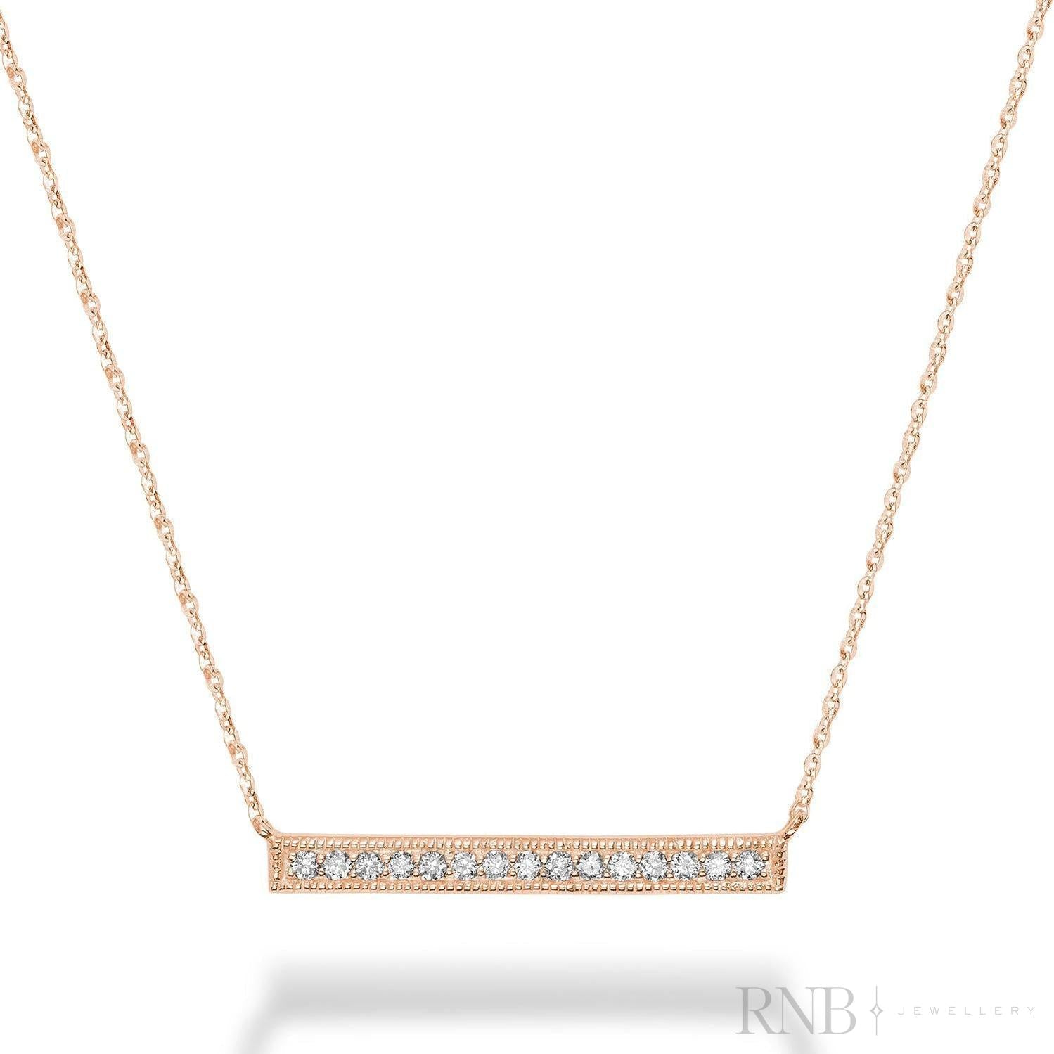 Bar Diamond Milgrain Necklace