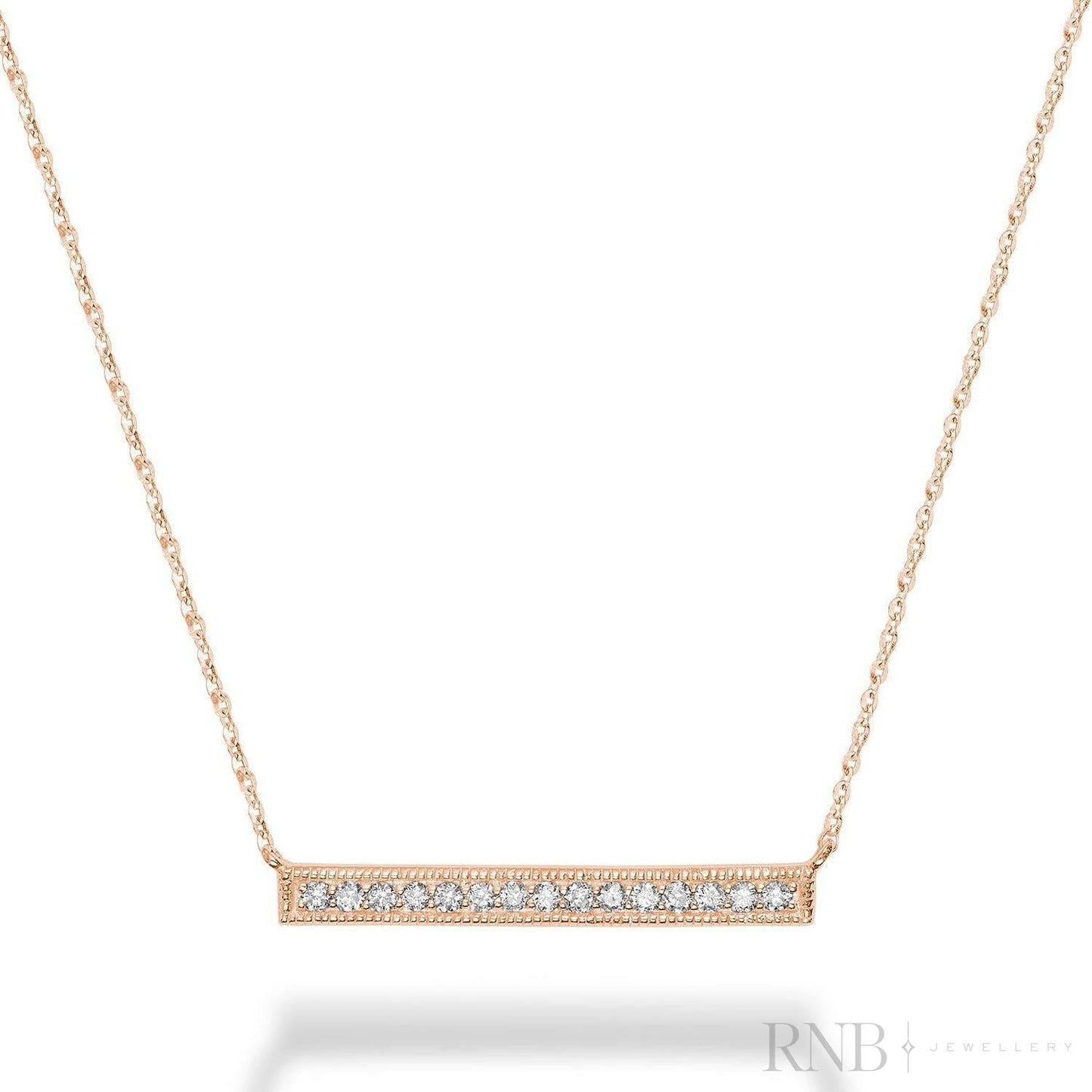 Bar Diamond Milgrain Necklace