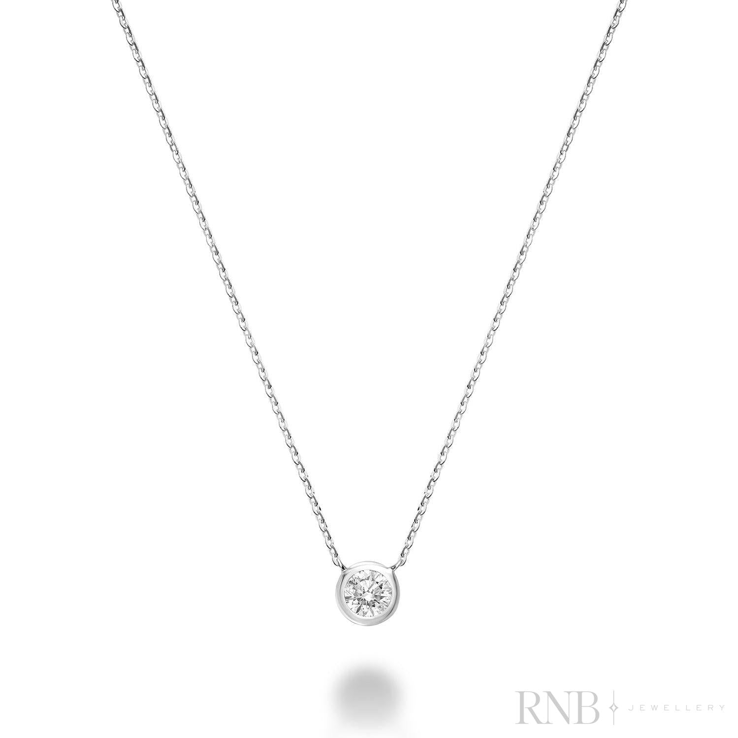 Bezel Set Diamond Necklace