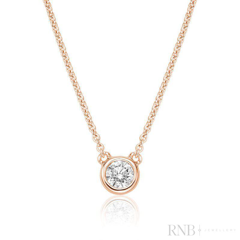 Bezel Set Diamond Necklace