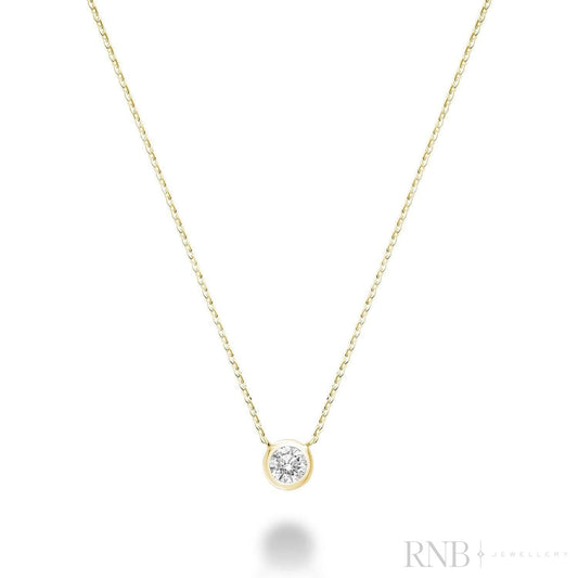 Bezel Set Diamond Necklace