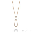 Pear Shape Drop Halo Diamond Necklace