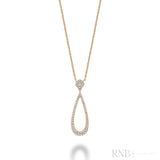Pear Shape Drop Halo Diamond Necklace
