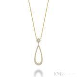 Pear Shape Drop Halo Diamond Necklace