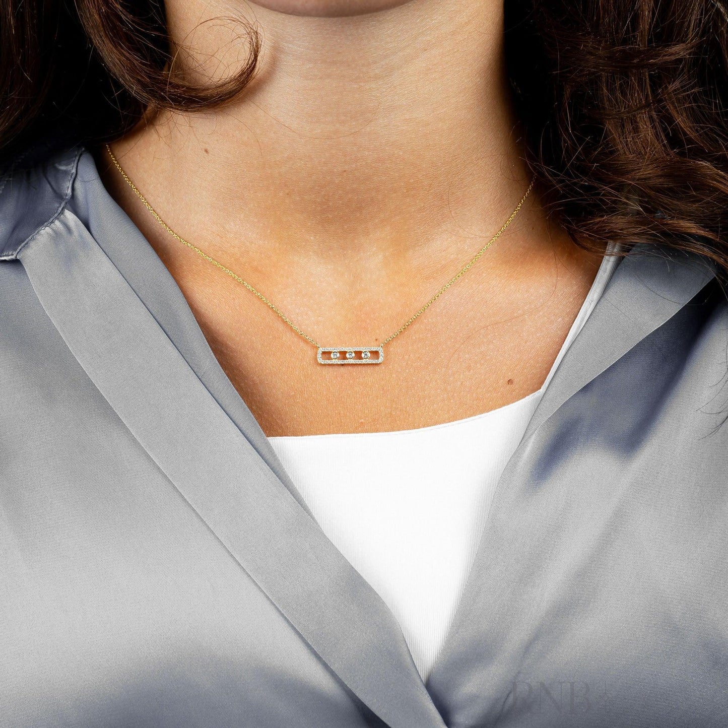 Trinity Bar Diamond Necklace