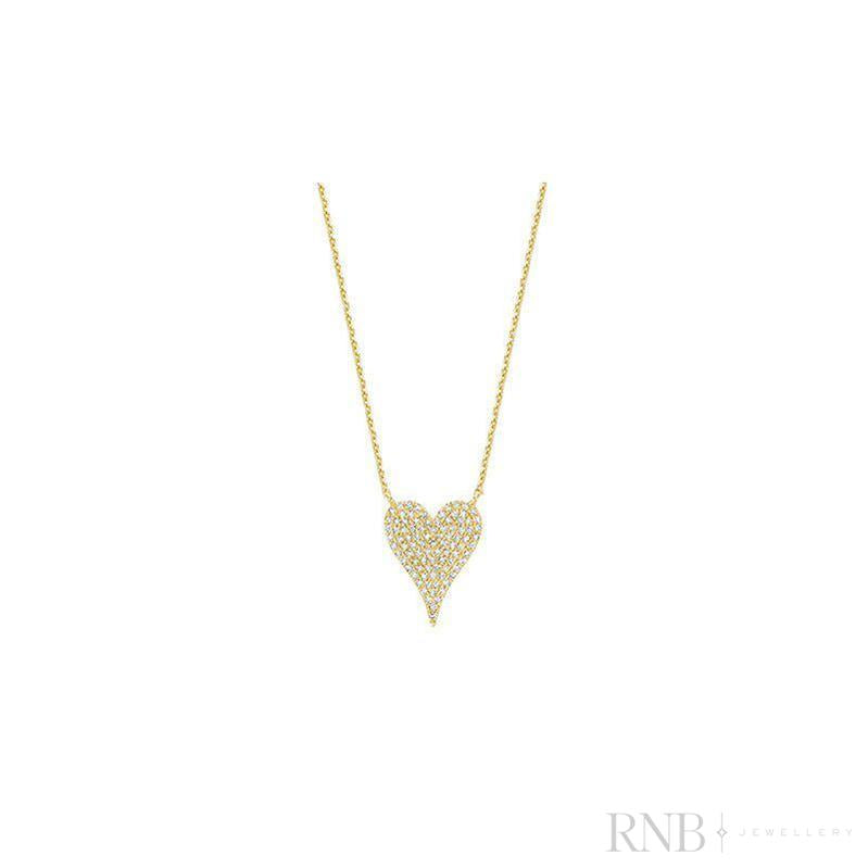 Pave Heart Diamond Necklace