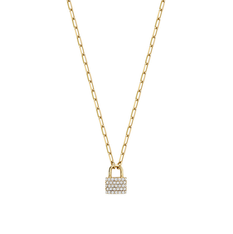 Mini Lock Diamond Pendant